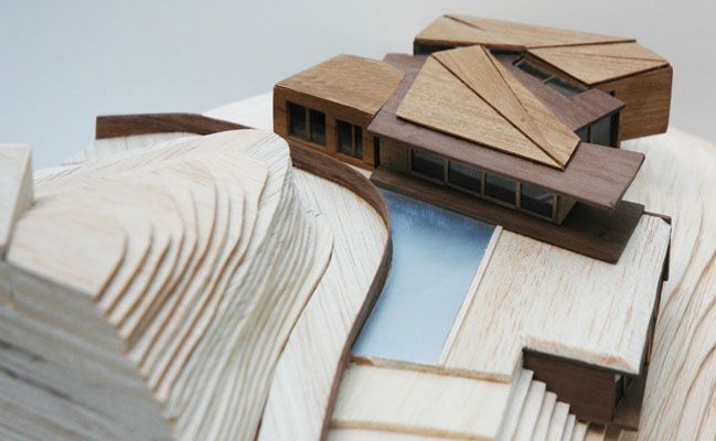 A handmade model of the Aiguafreda House with it´s views over the Costa Brava