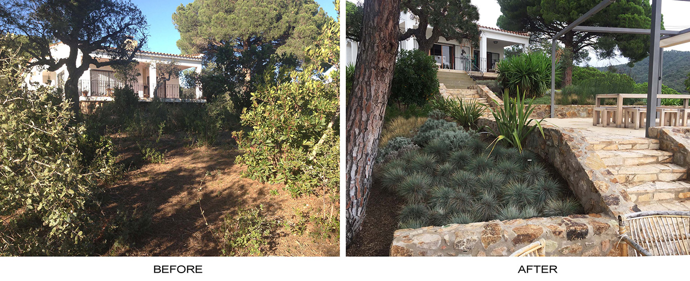 Tossa de Mar before and after garden