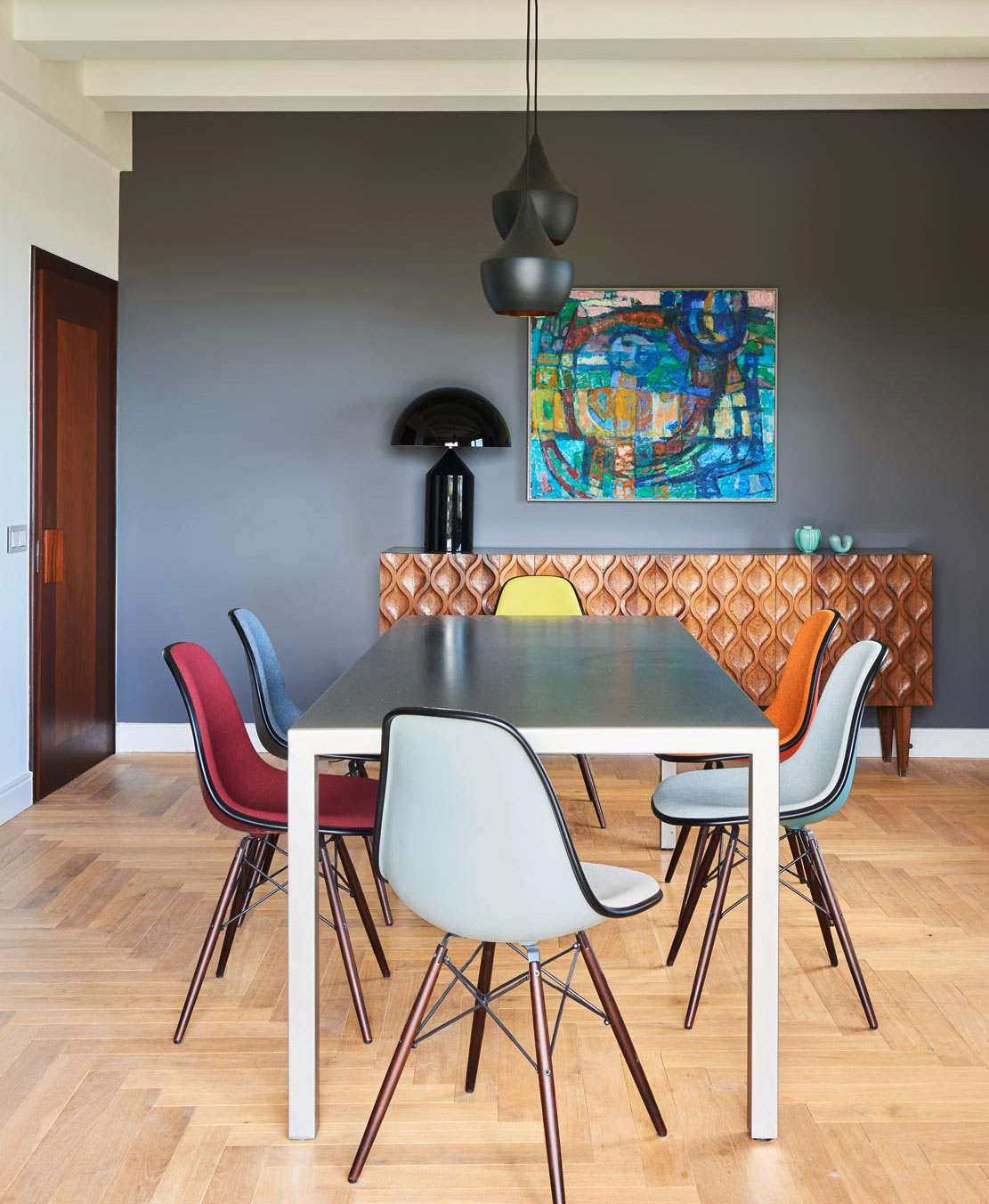 family home villa near Park Güell in Barcelona boasts mid century modern furniture and interior design